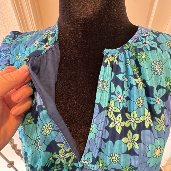 NWT Ramy Brook Sz XXL Charlene Dress in Blue and Green Floral ($395) - Picture 4 of 11